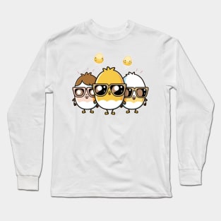 These eggcellent friends are ready for some sunny adventures Long Sleeve T-Shirt